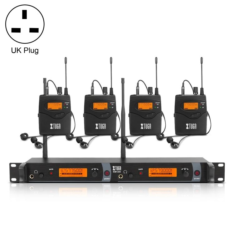 XTUGA IEM1200 Wireless Transmitter 4 Bodypack Stage Singer In - Ear Monitor System, Transmitter 4 Bodypack - laboratorydeal