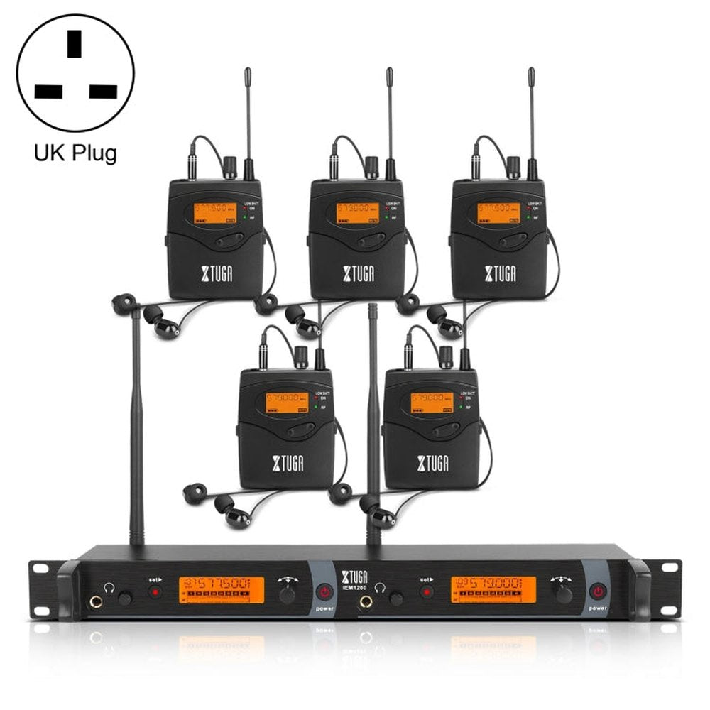 XTUGA IEM1200 Wireless Transmitter 5 Bodypack Stage Singer In - Ear Monitor System, Transmitter 5 Bodypack - laboratorydeal