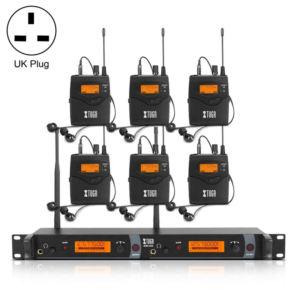 XTUGA IEM1200 Wireless Transmitter 6 Bodypack Stage Singer In - Ear Monitor System, Transmitter 6 Bodypack - laboratorydeal