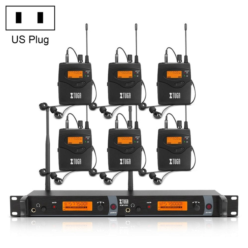 XTUGA IEM1200 Wireless Transmitter 6 Bodypack Stage Singer In - Ear Monitor System, Transmitter 6 Bodypack - laboratorydeal