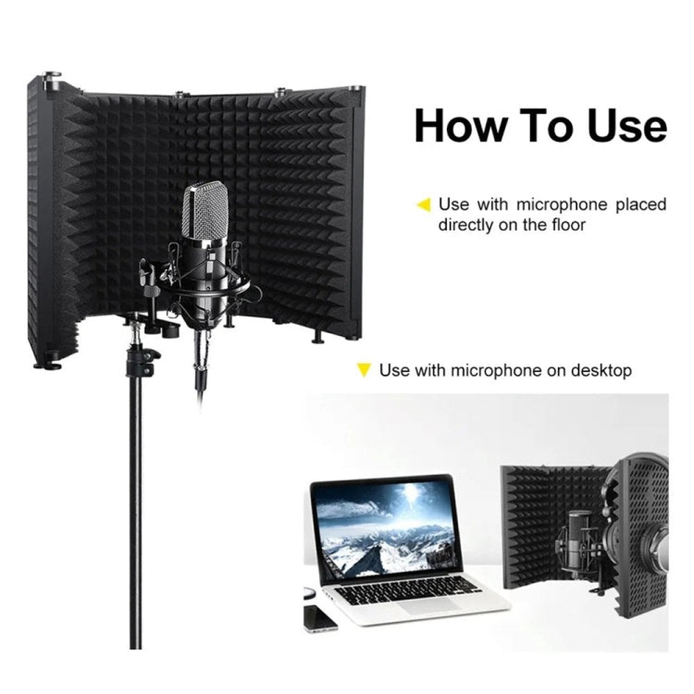 XTUGA P75 Foldable Recording Microphone Isolation Shield, P75 - laboratorydeal