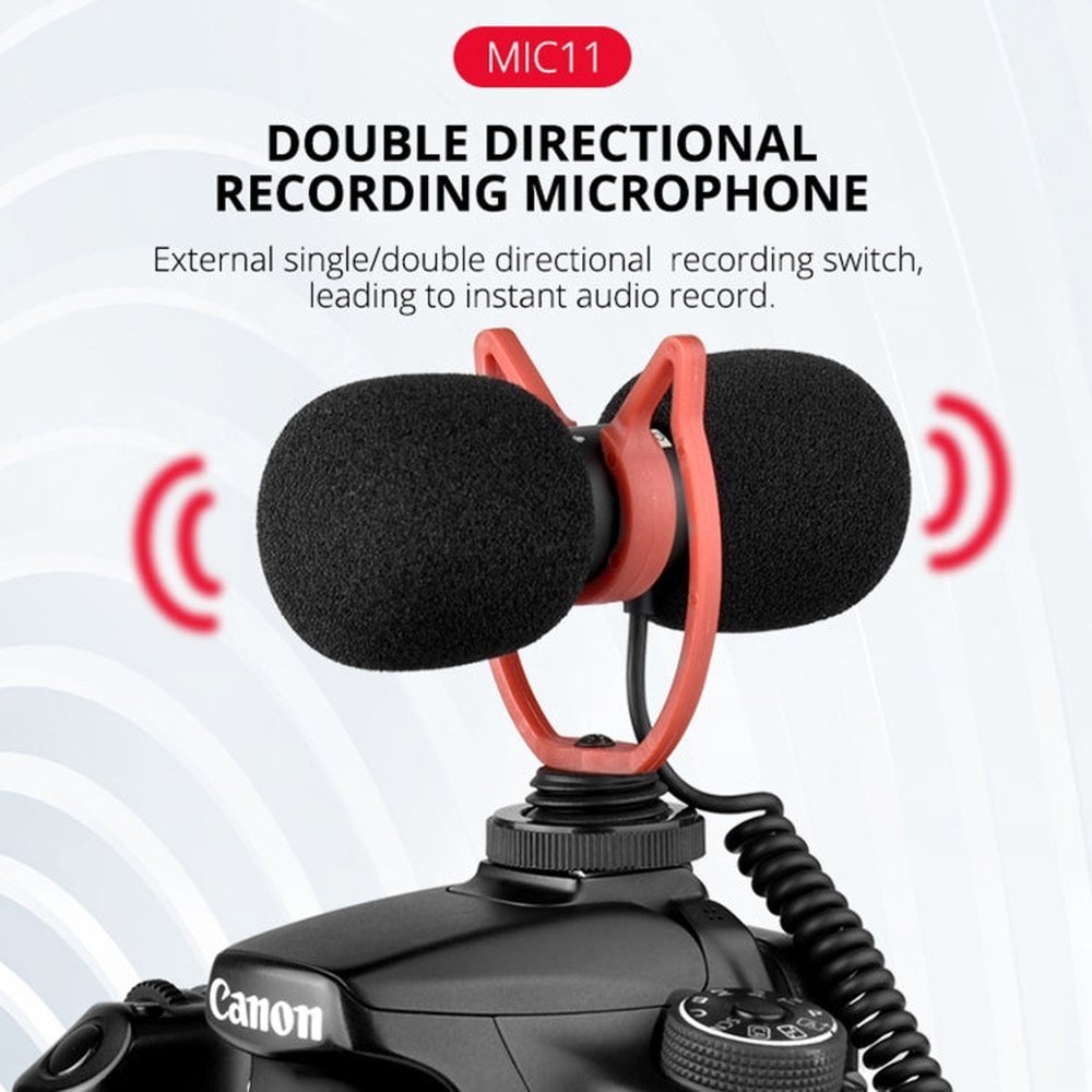 YELANGU MIC11 SLR Camera Mobile Phone Two - way Recording Microphone, MIC11 - laboratorydeal