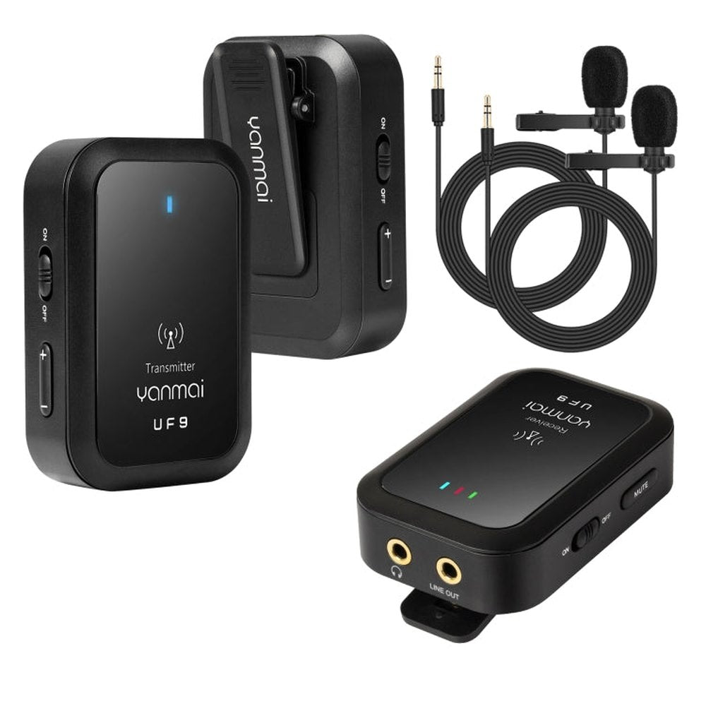 Yanmai UF9 Broadcast Wireless Lavalier Microphone Mini Clip - on Mic - laboratorydeal