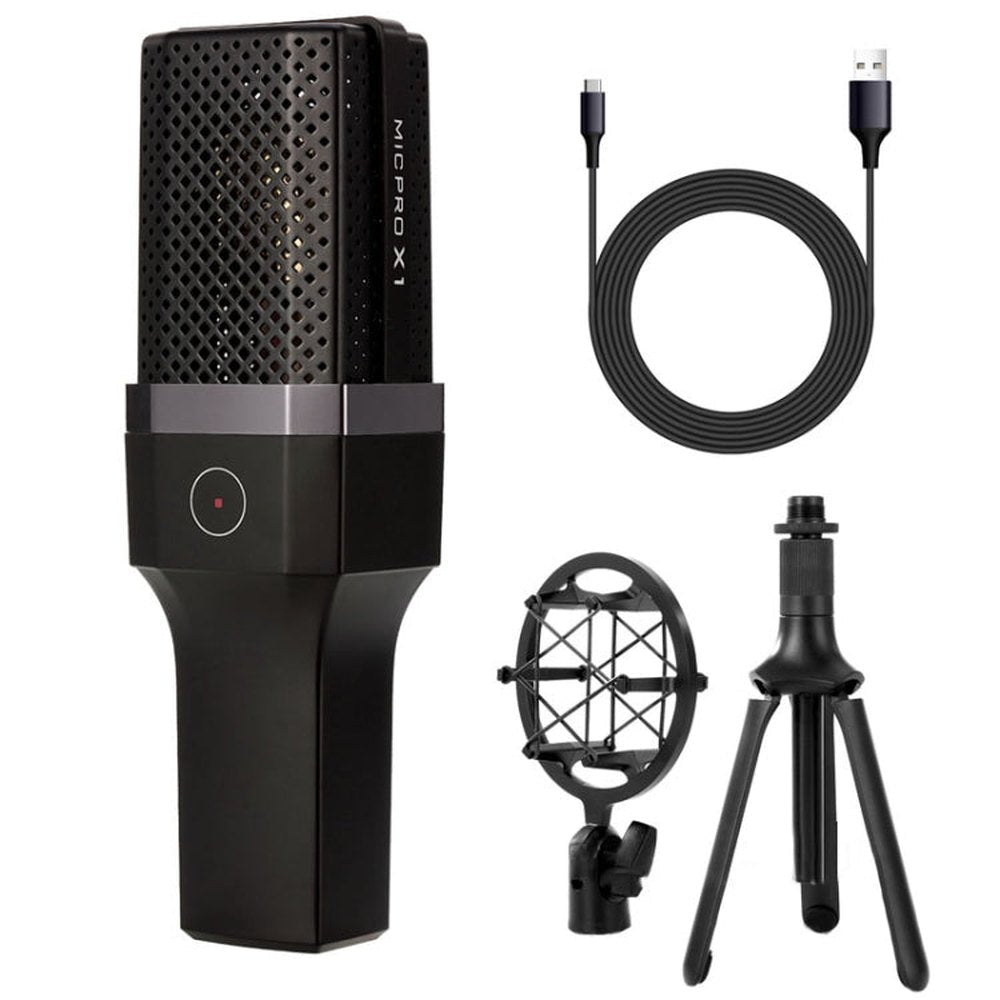 Yanmai X1 4 in 1 Foldable Lifting Professional Desktop Live Broadcast Cardioid Pointing Condenser Recording Microphone Set with Blowout Net & Shockproof Mount & 1.8m USB - C / Type - C Cable, X1 - laboratorydeal