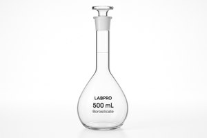 Glass borosilicate volumetric flask 500ml with stopper Brand LABPRO