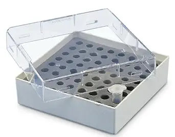 Tarson 81-Place Micro Tube Storage Box for 0.5ml Tubes, with Clear Lid, Pack of 4