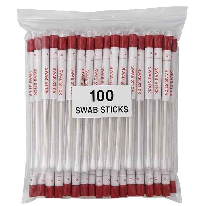 Sterile Cotton Swab Sticks, 15.2 cm Length, 100 Pack, Medical Sample Collection