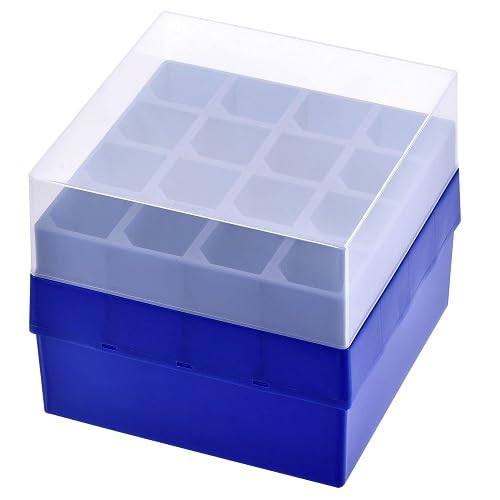 Centrifuge Tube Box, 50 ML, Polypropylene, Transparent Top, Indexed Grid, Autoclavable, -80°C to +121°C Temperature Range