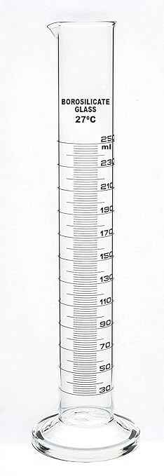 Borosilicate Glass Measuring Cylinder 250ml.