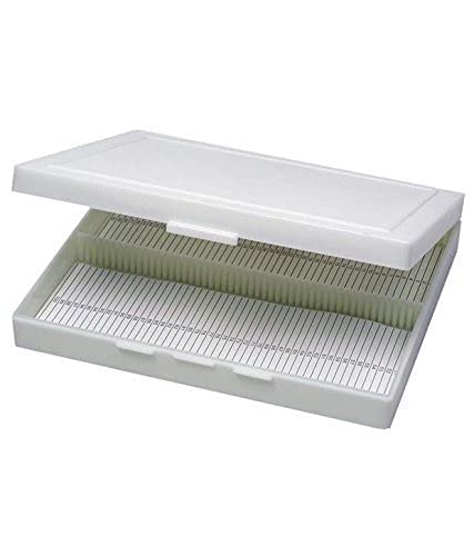 Microscope Slide Storage Box, Holds 50-100 Slides, Polystyrene Material (Capacity : 50 Slides)