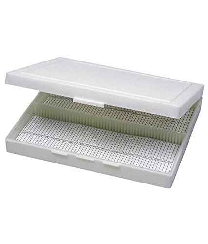 Microscope Slide Storage Box, Holds 50-100 Slides, Polystyrene Material (Capacity : 50 Slides)