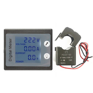peacefair PZEM-011 AC Digital Display Multi-function Voltage and Current Meter Electrician Instrument, Host + Closed CT, Host + Opening CT