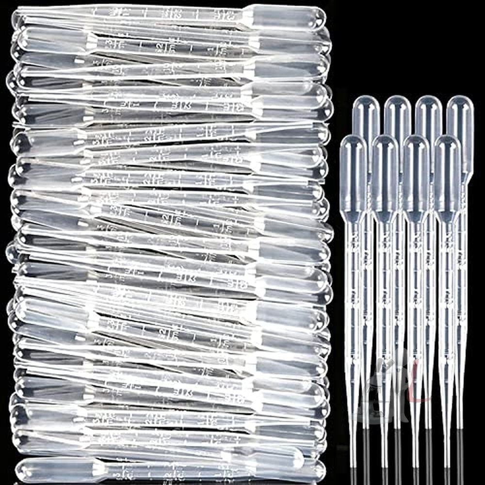 3ML Plastic Transfer Pipettes Eye Dropper, Disposable Essential Oils Pipettes Dropper Makeup Tool Science and Lab (50 Pcs) - Laboratorydeal
