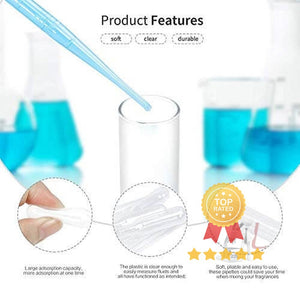 3ML Plastic Transfer Pipettes Eye Dropper, Disposable Essential Oils Pipettes Dropper Makeup Tool Science and Lab (50 Pcs) - Laboratorydeal