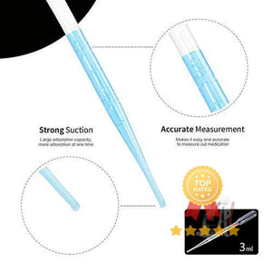 3ML Plastic Transfer Pipettes Eye Dropper, Disposable Essential Oils Pipettes Dropper Makeup Tool Science and Lab (50 Pcs) - Laboratorydeal
