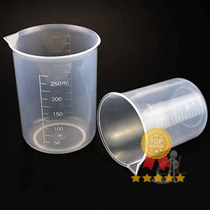 4 PCS Plastic Graduated Cylinders 10ml/25ml/50ml/100ml and 6 PCS Plastic Beakers 50ml/100ml/150ml/250ml/500ml/1000ml for DIY and Laboratory Measuring with 20 Plastic Droppers in 3 ml - Laboratorydeal
