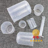 4 PCS Plastic Graduated Cylinders 10ml/25ml/50ml/100ml and 6 PCS Plastic Beakers 50ml/100ml/150ml/250ml/500ml/1000ml for DIY and Laboratory Measuring with 20 Plastic Droppers in 3 ml- lab plasticware