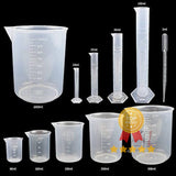 4 PCS Plastic Graduated Cylinders 10ml/25ml/50ml/100ml and 6 PCS Plastic Beakers 50ml/100ml/150ml/250ml/500ml/1000ml for DIY and Laboratory Measuring with 20 Plastic Droppers in 3 ml- lab plasticware