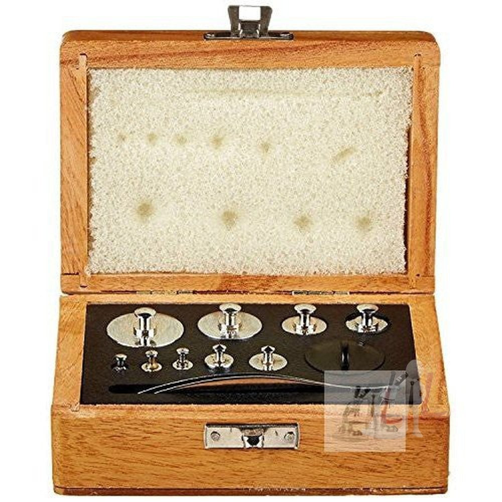 Analytical Weight Set Nickel Plated Brass 1mg-100gm In Wooden Box - Laboratorydeal