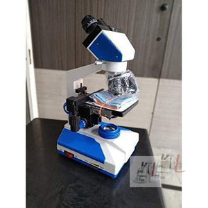 BINOCULAR MICROSCOPE LARGE NIKON TYPE BINOCULAR OBSERVING HEAD 360 DEGREE ROTATE ABLE AND 45 DEGREE INCLINED HEAD WITH ALL ANTI REFLECTION COATED PRISMS EYE PIECES :10 X WILD FIELD EYE PIECES . OBJECTIVES : LARGE DIN SIXE SEMI PLAN OBJECTIV - Laboratorydeal
