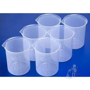 Beaker 1000ml Pack of 6 Polypropylene - Laboratorydeal