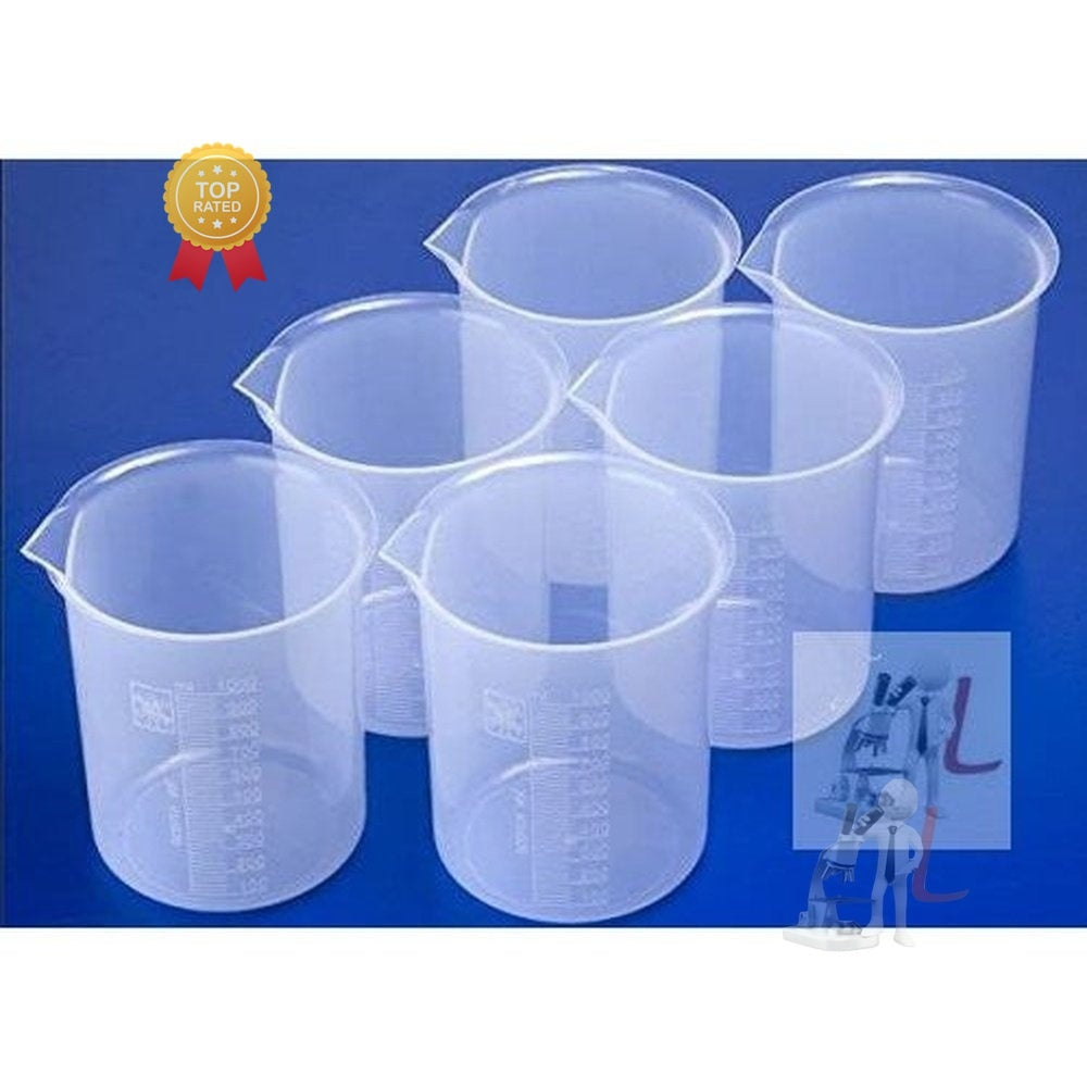 Beaker 1000ml Pack of 6 Polypropylene - Laboratorydeal