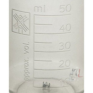 Beaker 50ml Plastic (Graduated Premium Polypropylene) - Laboratorydeal
