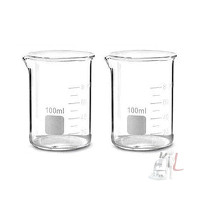 Beaker High Quality Borosilicate 3.3 Glass Beakers with Graduation Marks - 100 ml 2 pcs - Laboratorydeal