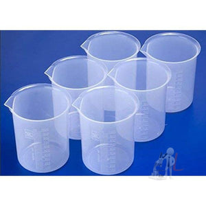 Beaker 1000ml Pack of 6 Polypropylene - Laboratorydeal