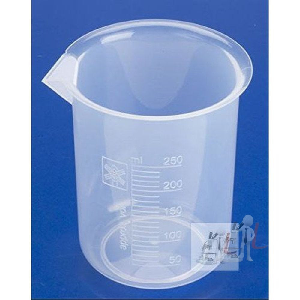 Beaker 250ml Pack of 12 Polypropylene - Laboratorydeal