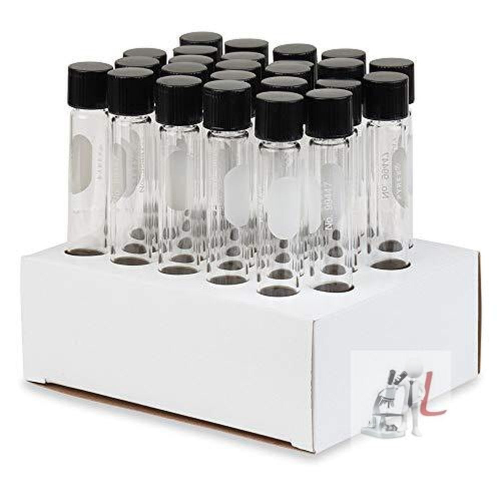 Borosilicate Test Tube with Screw Cap - Cell Culture Tubes - 30mL {Pack of 50} - Laboratorydeal