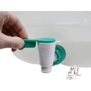 Carboy Bottle with Stopcock, 20 Liter Capacity, White Premium Polypropylene with 2 Handles - Laboratorydeal