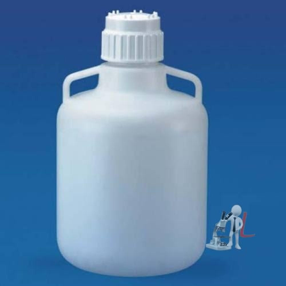 Carboy with stop cock, Size - 20Ltr, White - Laboratorydeal