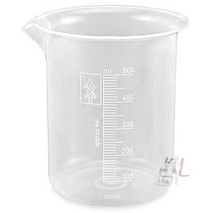 Combo Pack (4pcs) 50ml 100ml, 250ml, 500ml Plastic Beaker Set Measuring Cup Transparent - Laboratorydeal
