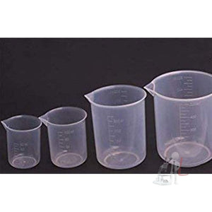 Combo Pack (4pcs) 50ml 100ml, 250ml, 500ml Plastic Beaker Set Measuring Cup Transparent - Laboratorydeal