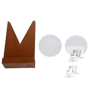 Concave and Convex Lens with Wooden Stand (3-inch/75mm) (Brown, Big) - Laboratorydeal