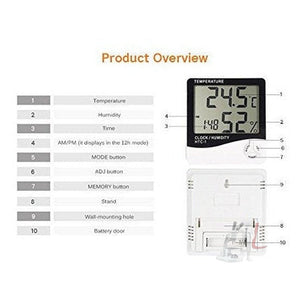 Digital Hygrometer | Thermometer | Humidity Meter - Laboratorydeal