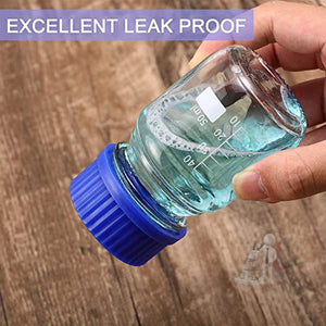 Glass Reagent Bottles Borosilicate with GL-32 Screw Cap (50 ML, 2) - Laboratorydeal