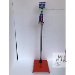 Hands Free Sanitizer & Soap Stand Dispenser (stainless Steel) with 500ml Sanitizer Bottle - Laboratorydeal