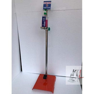 Hands Free Sanitizer & Soap Stand Dispenser (stainless Steel) with 500ml Sanitizer Bottle - Laboratorydeal