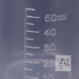Imported 50Ml Transparent Plastic Graduated Beaker - Laboratorydeal