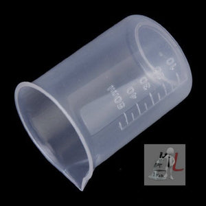Imported 50Ml Transparent Plastic Graduated Beaker - Laboratorydeal