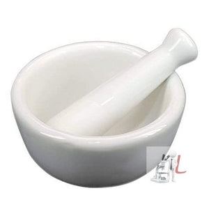 KAMBOJ TRADERS Mortar Pestle Round Shape 14" (Inch) (Porcelain) - Laboratorydeal