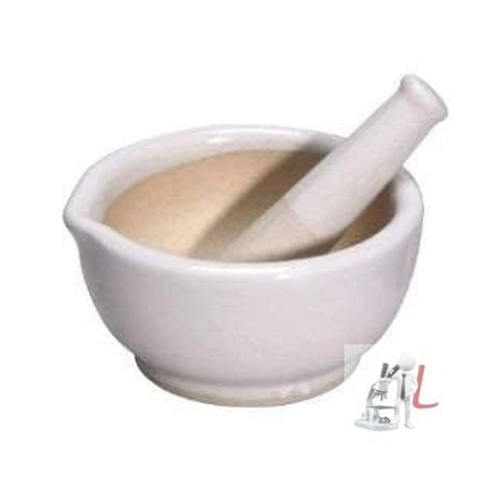 KAMBOJ TRADERS Mortar Pestle Round Shape 14" (Inch) (Porcelain) - Laboratorydeal