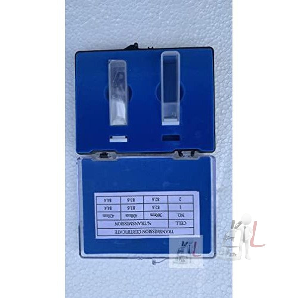 KAMBOJ TRADERS Optiglass Set Of 2 Optical Glass Cuvettes, 10mm, Spectrometer Cell Cuvette Volume 3.5ml - Laboratorydeal