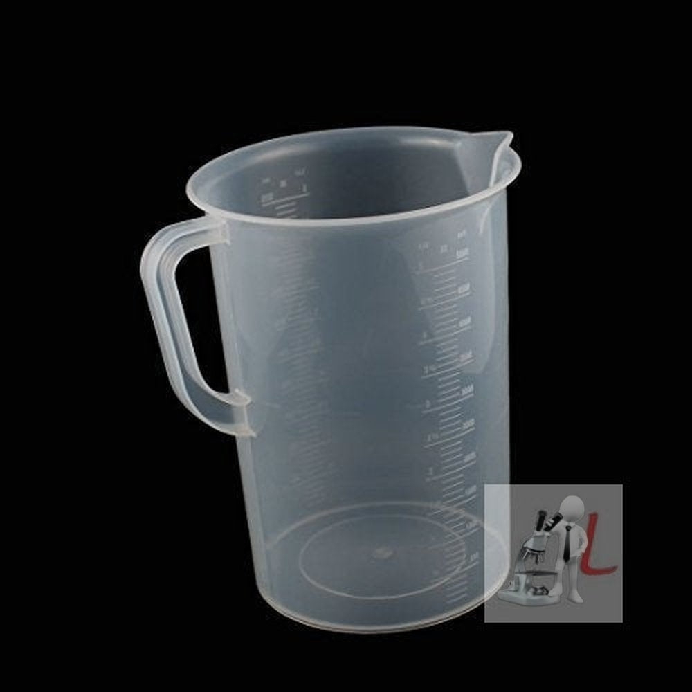 Kitchen Labotary Plastic Measureing Cup Jug Pour Spout Container (5000ml,3000ml,2000ml,1000ml,500ml,300ml,250ml) - Laboratorydeal