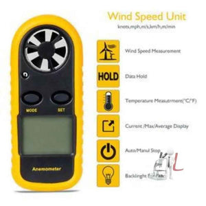Labpro Digital Anemometer With Temperature - Yellow - Laboratorydeal