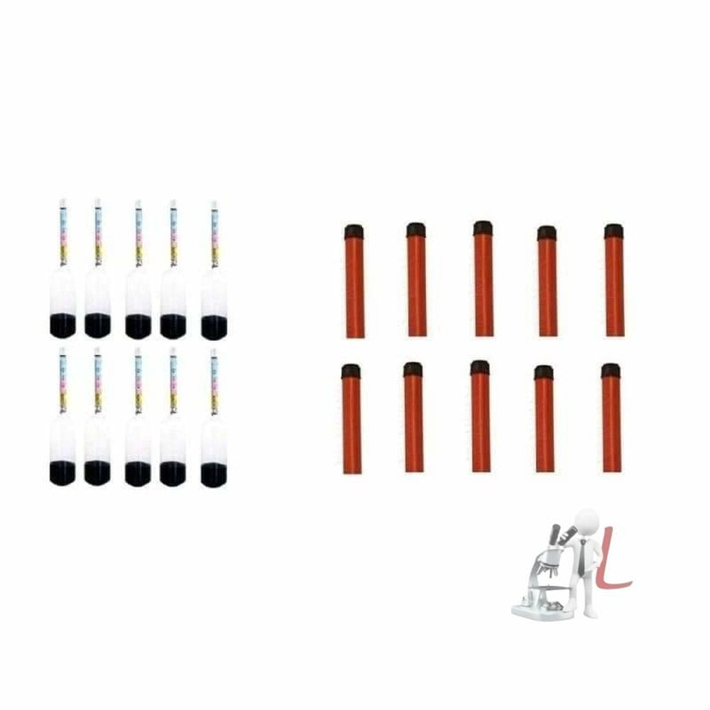Lactometer Black Set Of 10 PiecesFor Milk With Instruction Chart With Plastic cover free shipping - Laboratorydeal