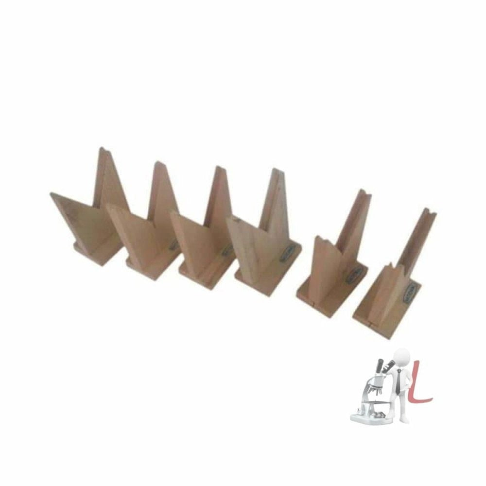 Lens Holder V- Shape Wooden - Pack Of 6 by labpro - Laboratorydeal