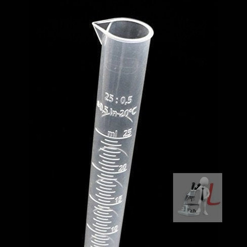 Measuring Cylinder 25ml Pack of 12 Polypropylene - Laboratorydeal